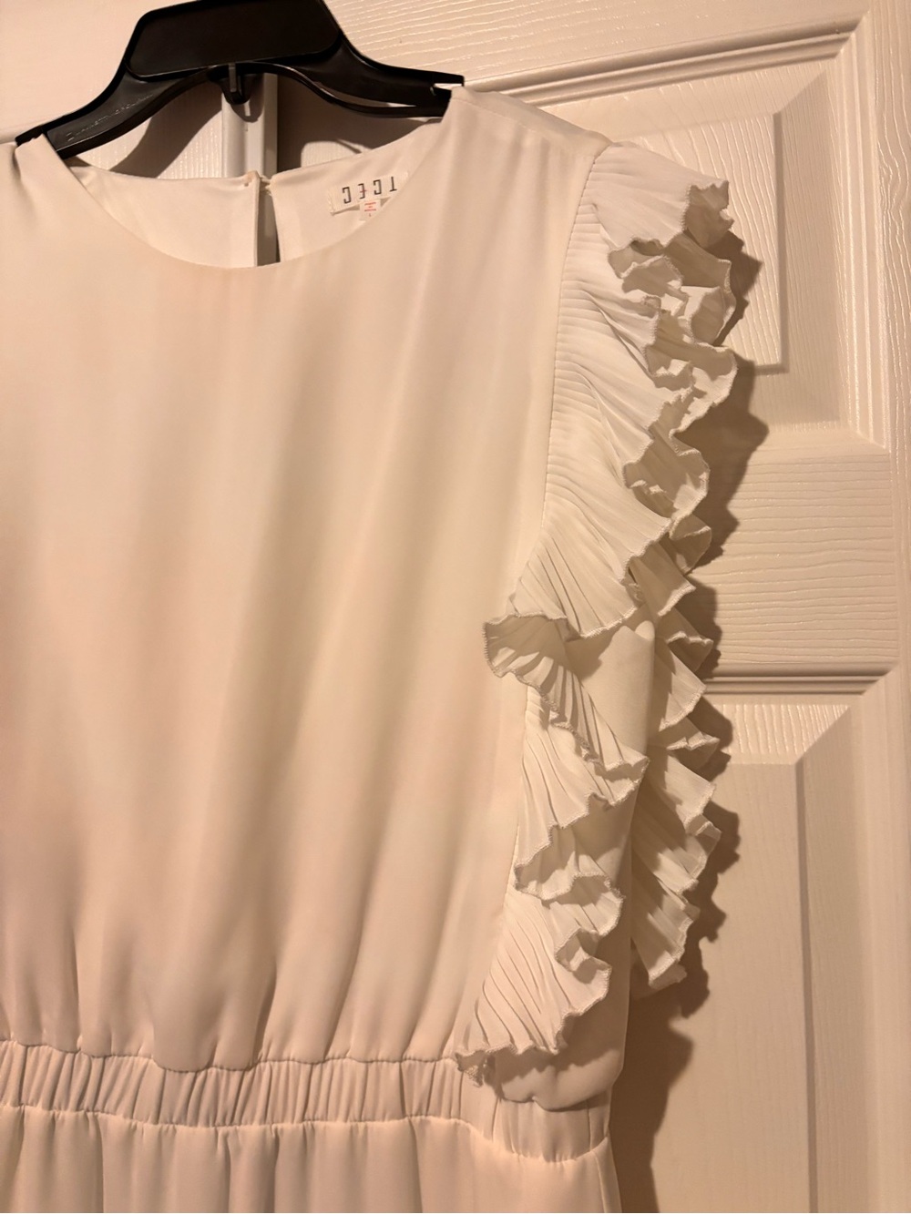 TCEC White Ruffle Pleated Mini Dress - Picture 6 of 9